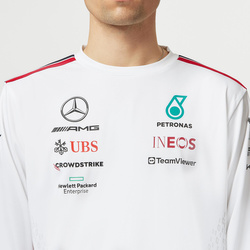 Camiseta de hombre Longsleeve blanco Team Mercedes AMG F1 