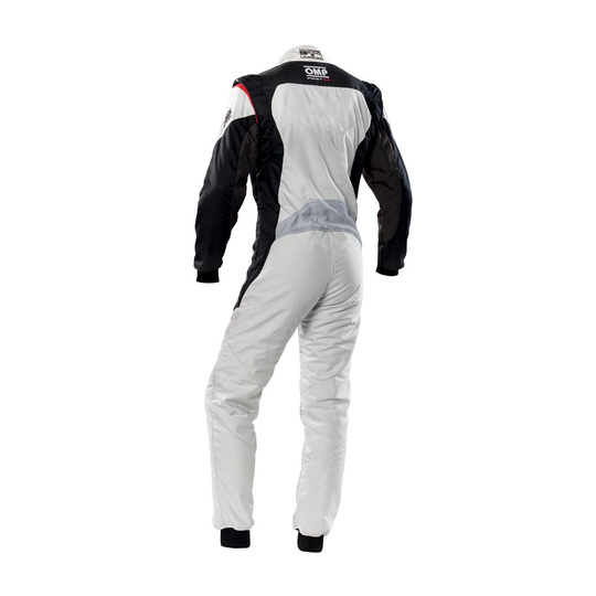 Traje de carreras OMP FIRST EVO MY20 color plata (homologación FIA)