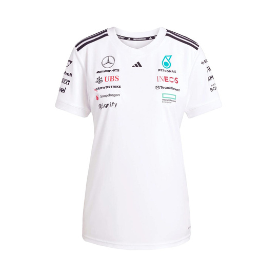Camiseta para mujer Team Mercedes AMG F1 2025 blanco
