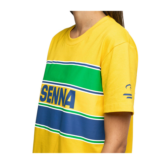 Camiseta Hashtag Ayrton Senna F1 2025 amarillo