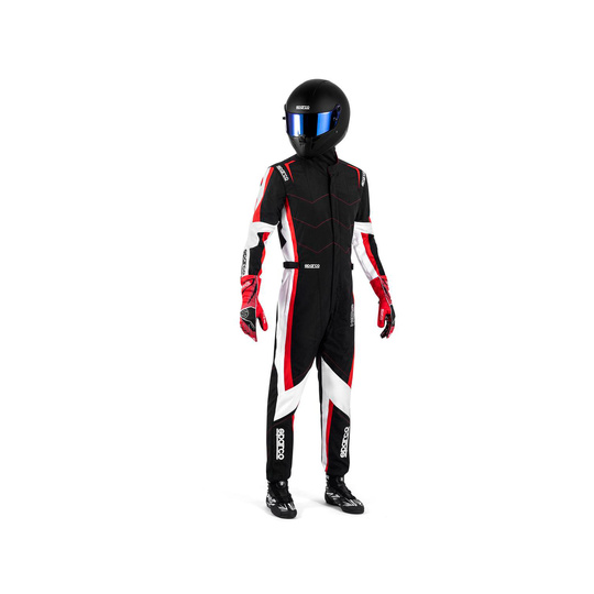 Traje de carreras de niños Sparco KERB negro-rojo (FIA)
