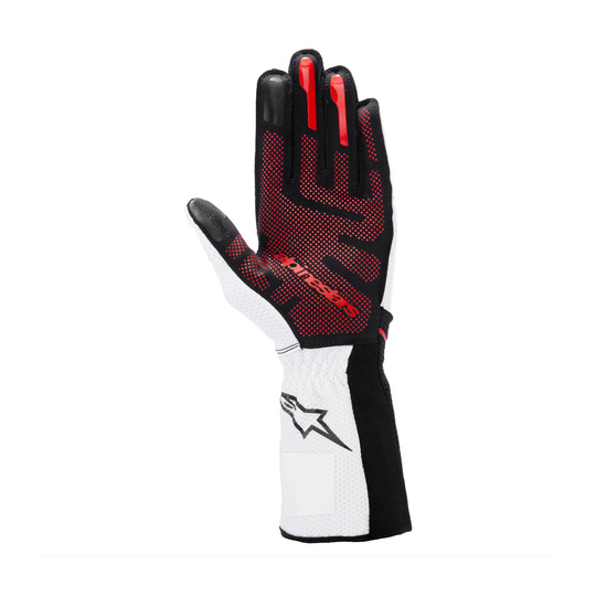 Guantes de carreras Alpinestars Tech-1 KX V4 Blanco-negro (FIA)