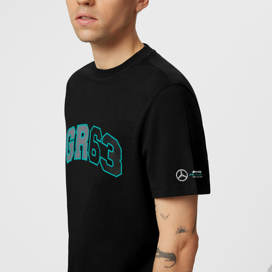 Camiseta de hombre George Russell Logo Black Mercedes AMG F1 