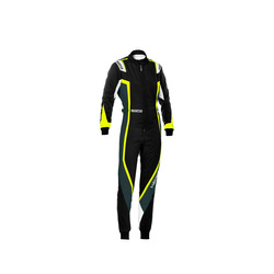 Traje de carreras de mujer de carreras Sparco KERB MY20 negro-amarillo (CIK-FIA)