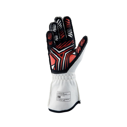 Guantes de carreras OMP ONE-S MY20 blanco (homologación FIA)