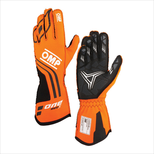 Guantes de carreras OMP ONE EVO X naranja (homologación FIA)