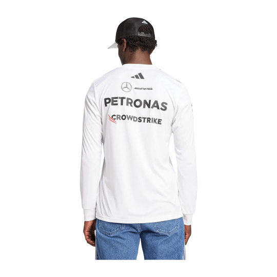 Camiseta de manga larga para hombre Team Mercedes AMG F1 2025 blanco