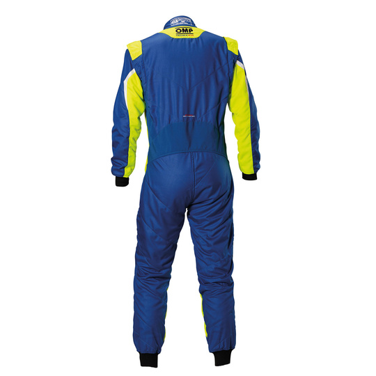 Traje de carreras OMP TECNICA EVO MY23 azul-amarillo (FIA)