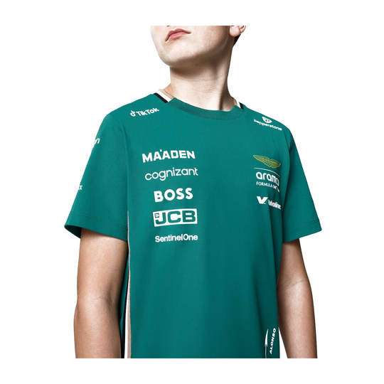 Camiseta Fernando Alonso Team Aston Martin F1 2025 para niños