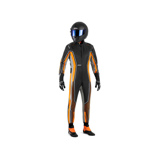 Traje de karting para niños Sparco Superleggera-K negro-naranja (FIA)
