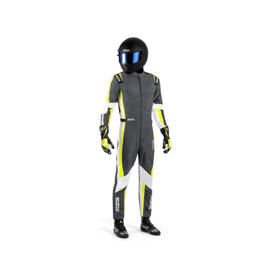 Traje de carreras de niños Sparco KERB gris-amarillo (FIA)