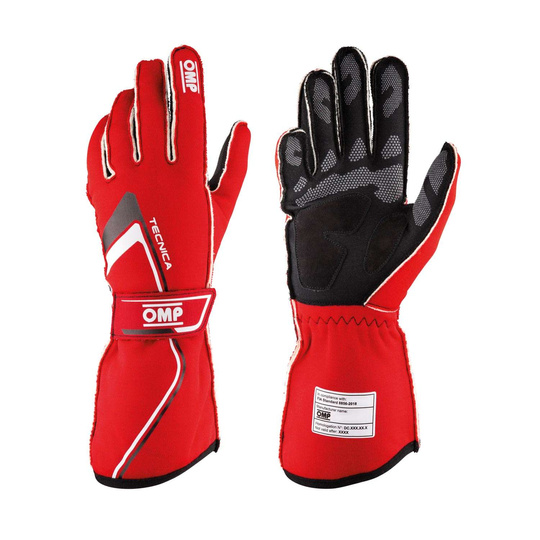 Guantes de carreras OMP TECNICA MY21 rojo (homologación FIA)