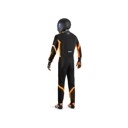 Traje de karting Sparco THUNDER negro-naranja (FIA) para niños