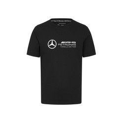 2024 Mercedes AMG F1 Camiseta negra con logo grande para hombre