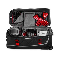 Bolsa de viaje con ruedas TOUR Sparco negro-rojo