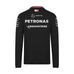 Camiseta de piloto de manga larga para hombre, negra, Team Mercedes AMG F1 2024