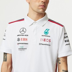 Camiseta polo de hombre Team blanco Mercedes AMG F1 