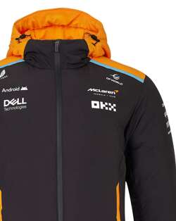 Chaqueta larga acolchada para hombre réplica del equipo McLaren F1 2024