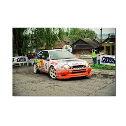 Cuadro de la lona Tomasz Kuchar / Maciej Szczepaniak - Toyota Corolla WRC 120 x 80 cm