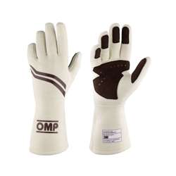 Guantes de carreras OMP DIJON MY21 crema (homologación FIA)