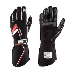 Guantes de carreras OMP TECNICA MY21 negro-rojo (homologación FIA)