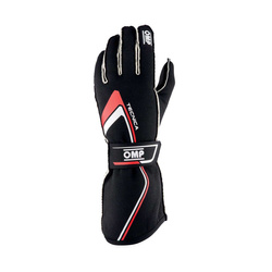 Guantes de carreras OMP TECNICA MY21 negro-rojo (homologación FIA)