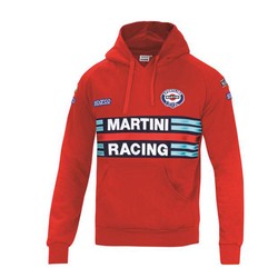 Sudadera Hombre Capucha Sparco Martini roja