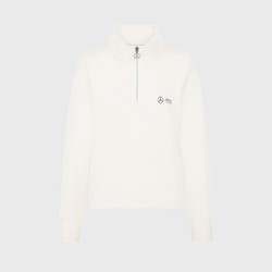 Sudadera blanquecina de ajuste relajado con cremallera de 1/4 para mujer Mercedes AMG F1 2024