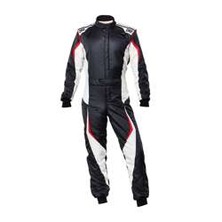 Traje de carreras OMP TECNICA EVO MY21 negro-blanco (homologación FIA)