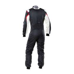 Traje de carreras OMP TECNICA EVO MY21 negro-blanco (homologación FIA)