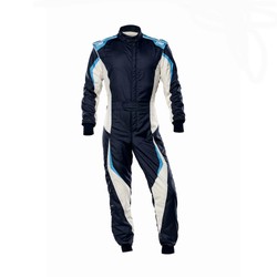 Traje de carreras OMP TECNICA EVO MY23 azul oscuro/blanco (FIA)