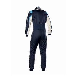 Traje de carreras OMP TECNICA EVO MY23 azul oscuro/blanco (FIA)