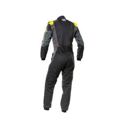 Traje de carreras OMP TECNICA HYBRID negro-amarillo (FIA)